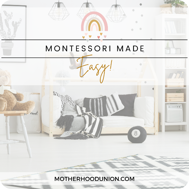 Montessori style black and white bedroom 